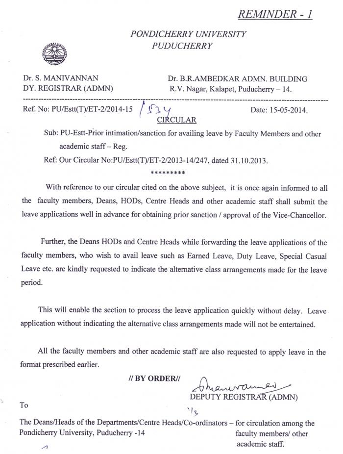 reminder-i-prior-intimation-sanction-for-availing-leave-by-faculty